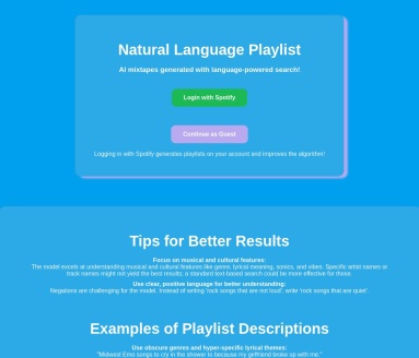 Natural Language Playlist